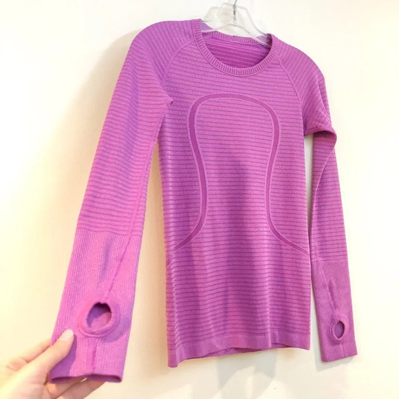 Lululemon Swiftly Tech Long Sleeve Pink Tee Women's 4 - Picture 4 of 10